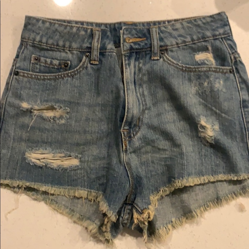 High waisted jean shorts